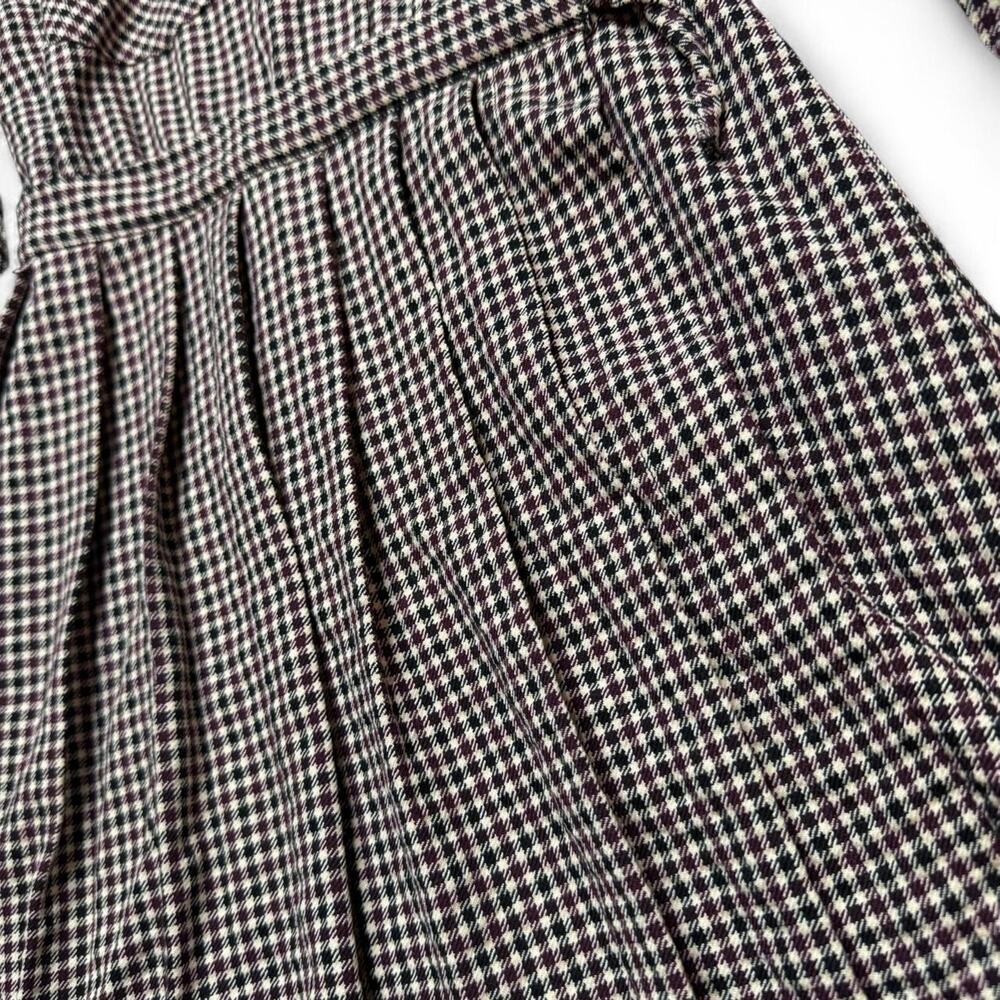 Zara Girls Maroon Houndstooth Pleated Dress 9 - Picture 5 of 10